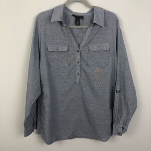 Lane Bryant bluish gray top